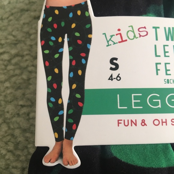 Two Left Feet Christmas Holiday Leggings set of 2 - Picture 3 of 4
